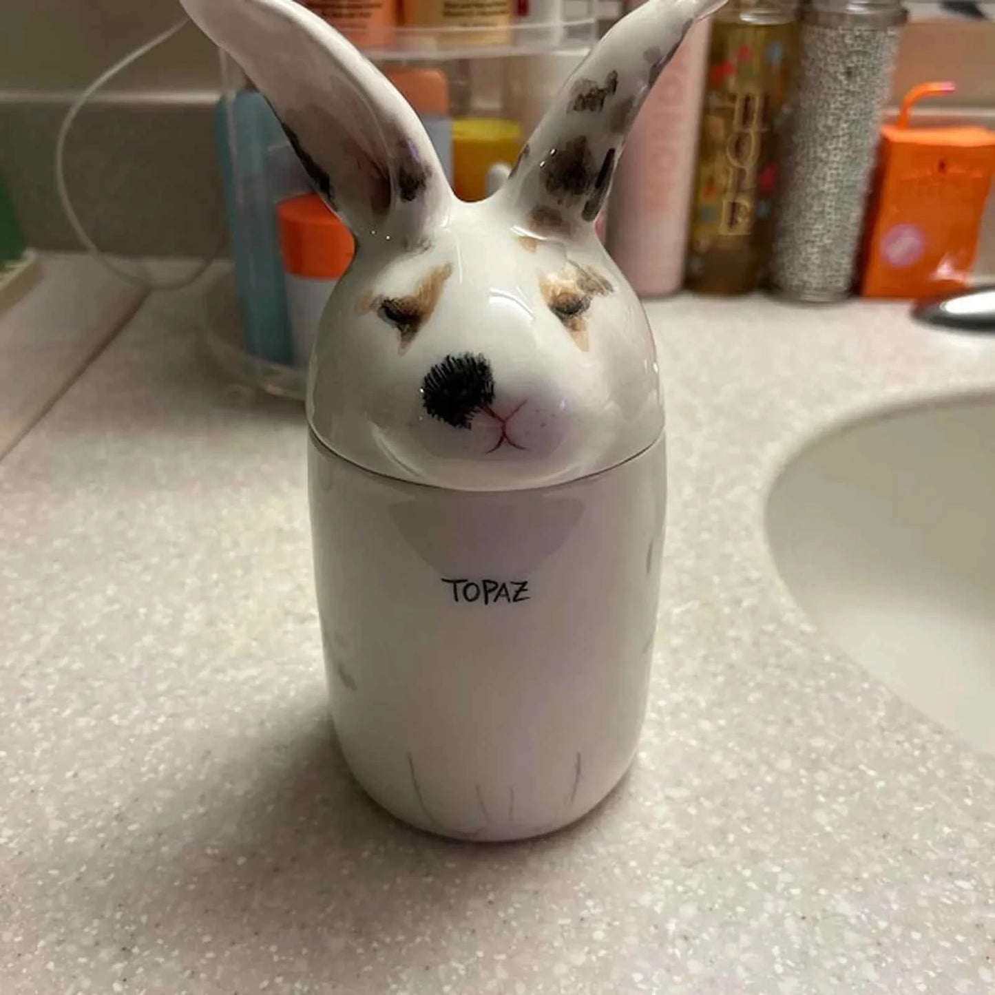 Custom Rabbit Pet Urn – Handcrafted Ceramic Memorial Jar