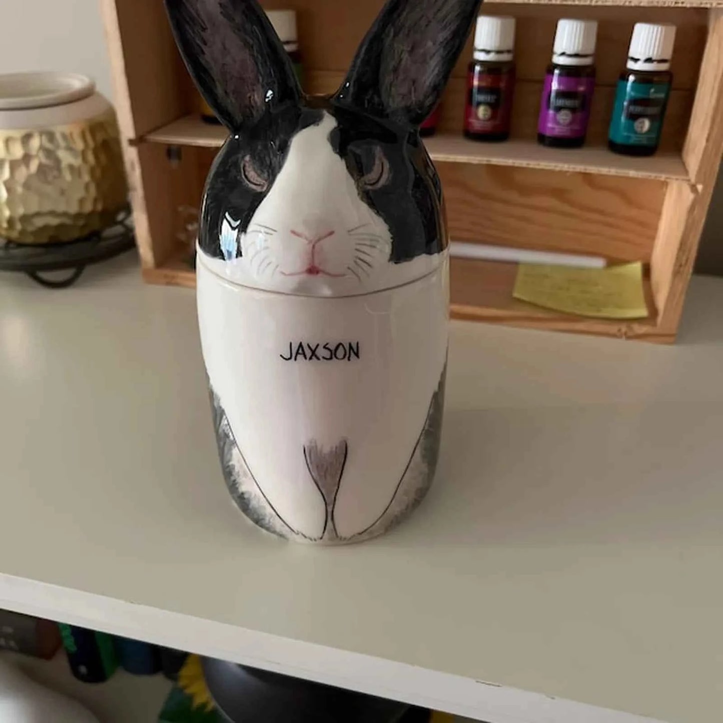 Custom Rabbit Pet Urn – Handcrafted Ceramic Memorial Jar