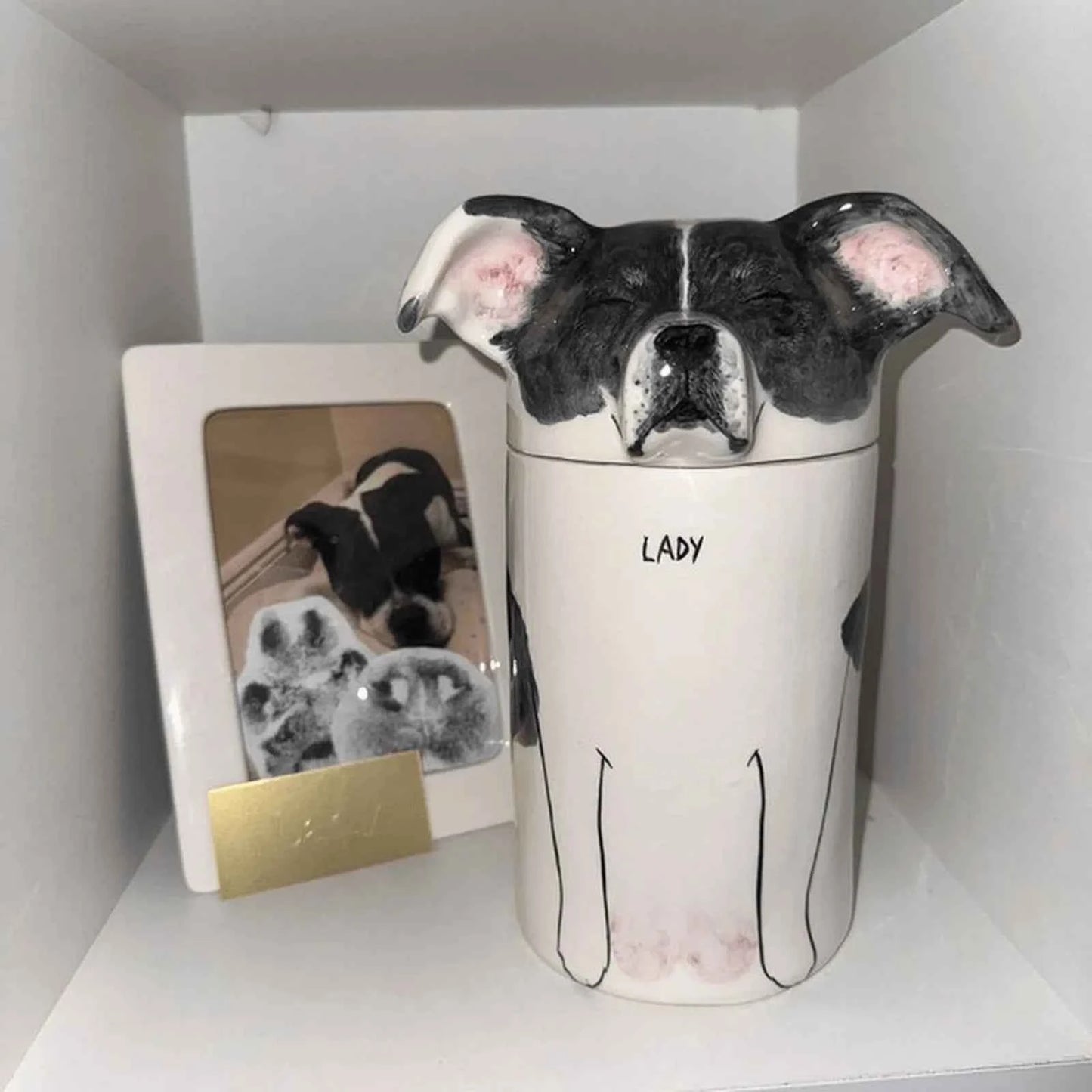 Custom Dog Portrait Urn - Handcrafted Ceramic Pet Memorial Jar
