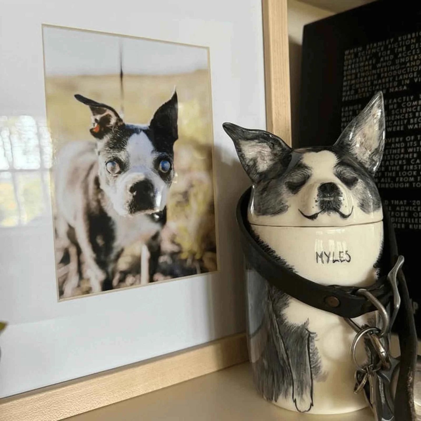 Custom Dog Portrait Urn - Handcrafted Ceramic Pet Memorial Jar