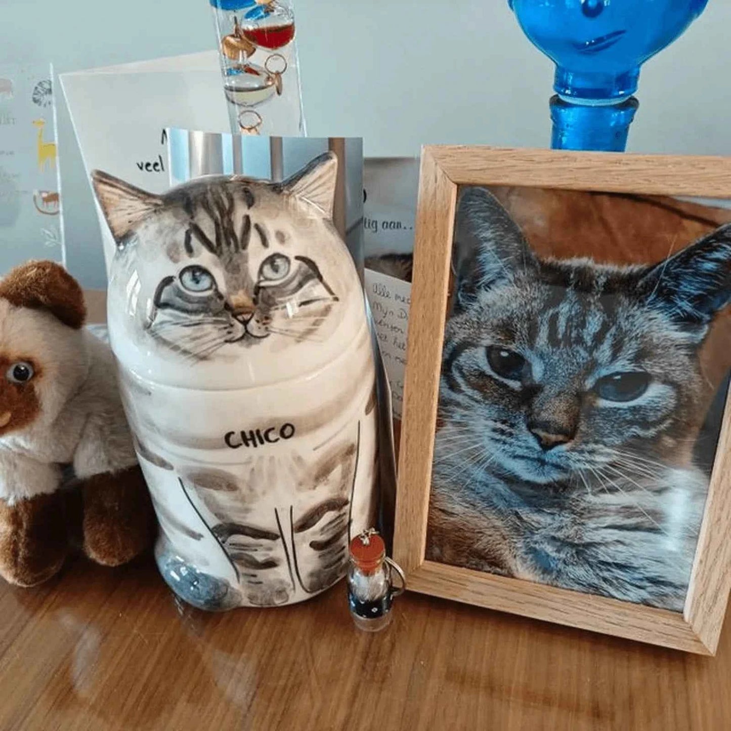 Custom Cat Portrait Urn - Handcrafted Ceramic Pet Memorial Jar