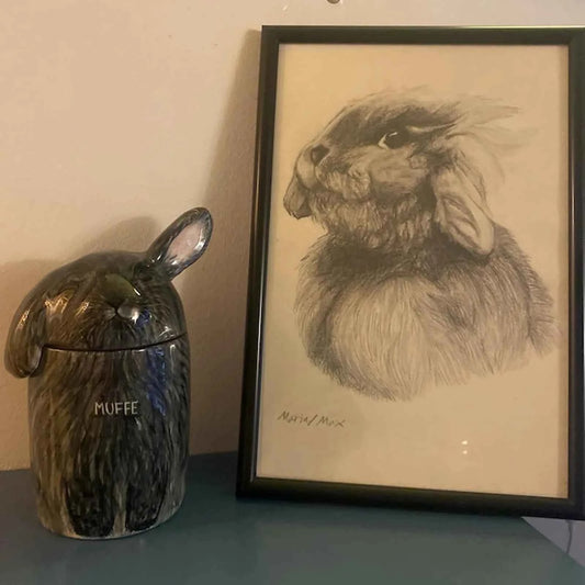 Custom Rabbit Pet Urn – Handcrafted Ceramic Memorial Jar